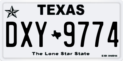 TX license plate DXY9774