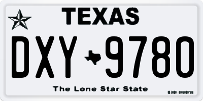 TX license plate DXY9780
