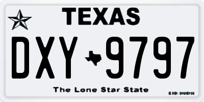 TX license plate DXY9797