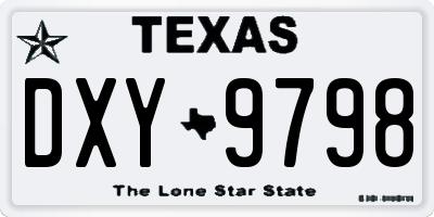 TX license plate DXY9798