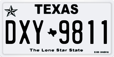 TX license plate DXY9811