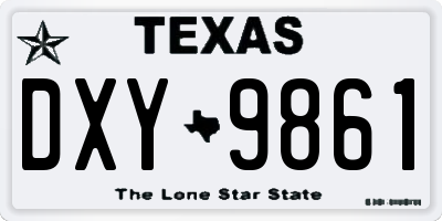 TX license plate DXY9861