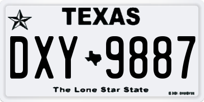TX license plate DXY9887
