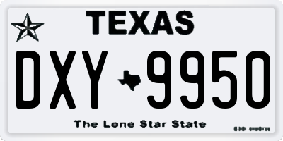 TX license plate DXY9950