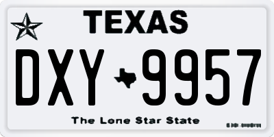 TX license plate DXY9957