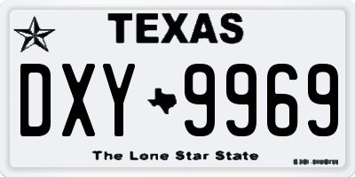 TX license plate DXY9969