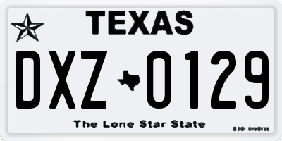 TX license plate DXZ0129