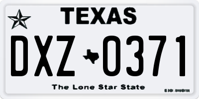 TX license plate DXZ0371