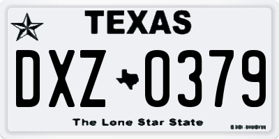 TX license plate DXZ0379