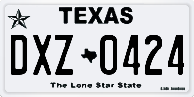 TX license plate DXZ0424