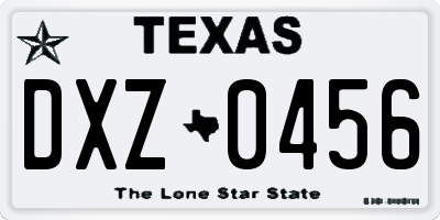 TX license plate DXZ0456