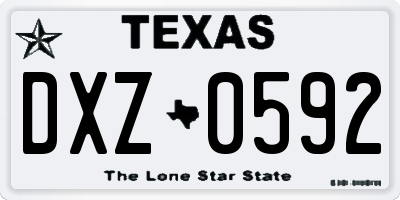 TX license plate DXZ0592