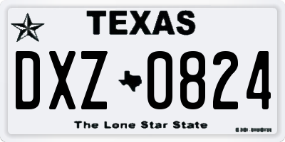 TX license plate DXZ0824