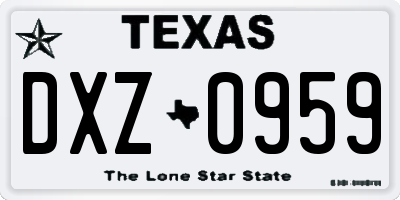 TX license plate DXZ0959