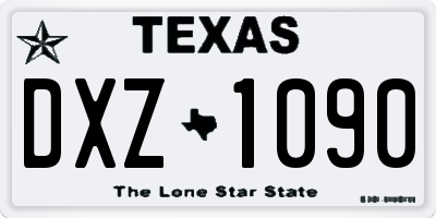 TX license plate DXZ1090