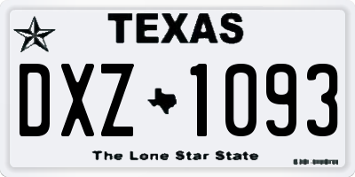 TX license plate DXZ1093