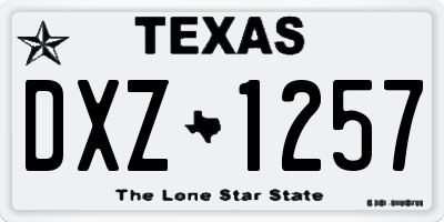 TX license plate DXZ1257