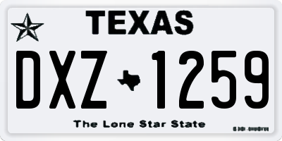 TX license plate DXZ1259