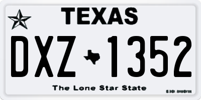 TX license plate DXZ1352