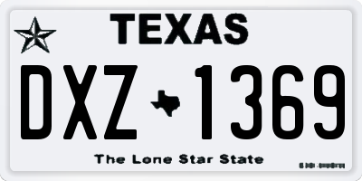 TX license plate DXZ1369