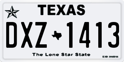 TX license plate DXZ1413