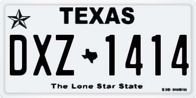 TX license plate DXZ1414