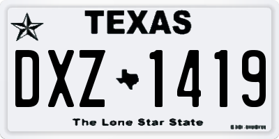 TX license plate DXZ1419