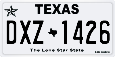 TX license plate DXZ1426