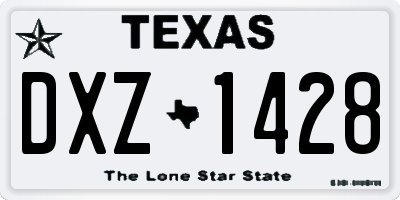 TX license plate DXZ1428