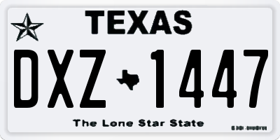 TX license plate DXZ1447