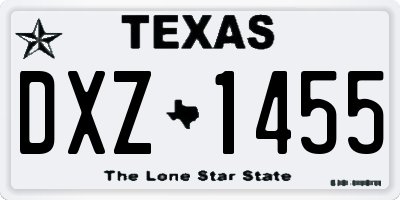 TX license plate DXZ1455