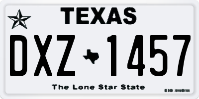 TX license plate DXZ1457