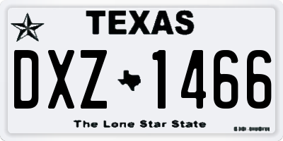 TX license plate DXZ1466