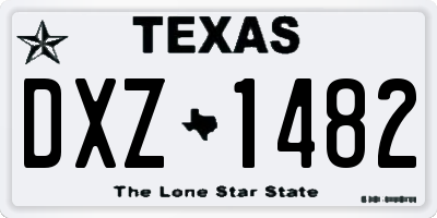TX license plate DXZ1482