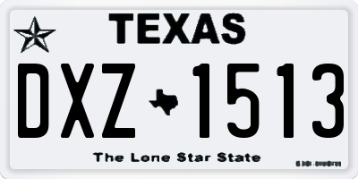TX license plate DXZ1513