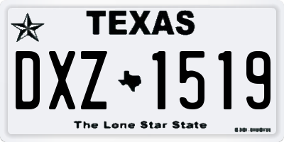 TX license plate DXZ1519