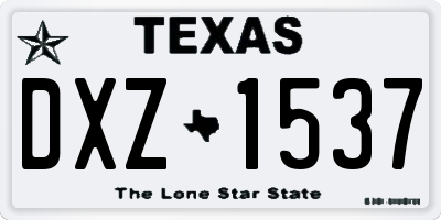 TX license plate DXZ1537