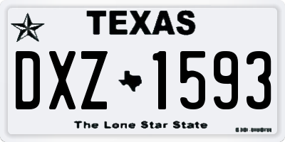TX license plate DXZ1593