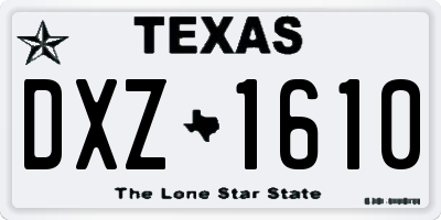 TX license plate DXZ1610