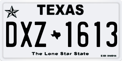 TX license plate DXZ1613