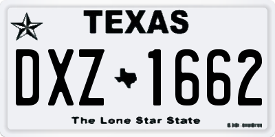 TX license plate DXZ1662