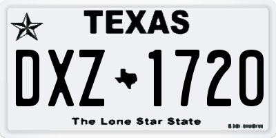 TX license plate DXZ1720