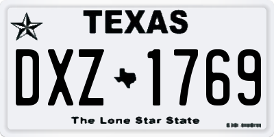TX license plate DXZ1769