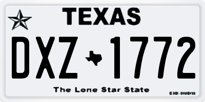 TX license plate DXZ1772