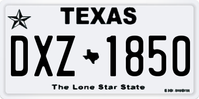 TX license plate DXZ1850