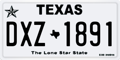 TX license plate DXZ1891