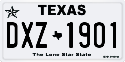 TX license plate DXZ1901
