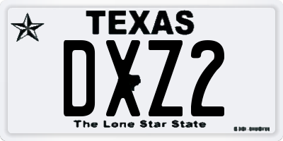 TX license plate DXZ2