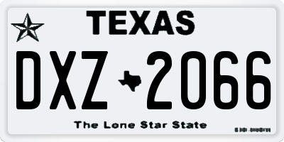 TX license plate DXZ2066