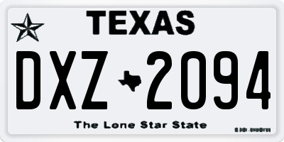 TX license plate DXZ2094